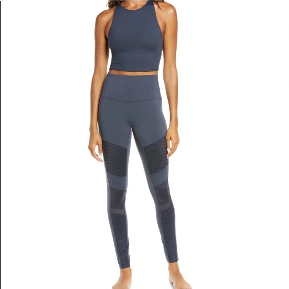 ALO Yoga High Waist Moto Leggings Midnight Blue XS NWT